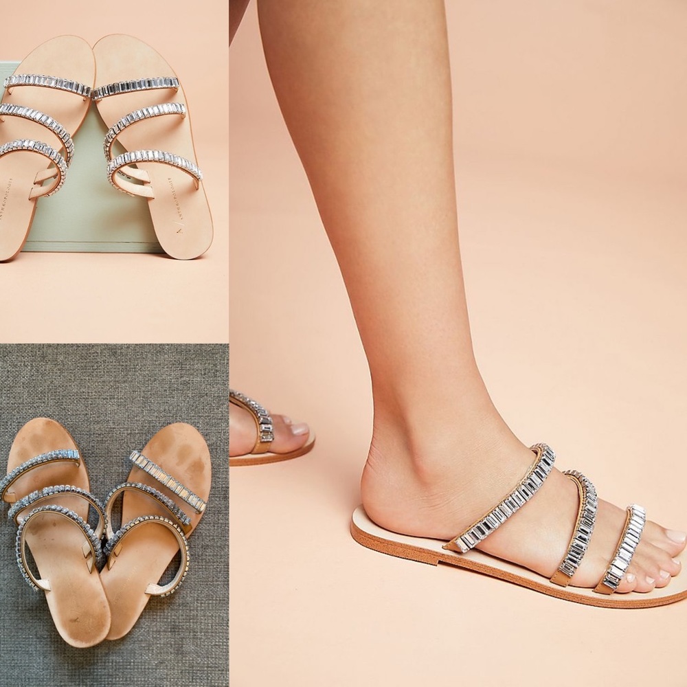 Anthropologie crystal sandals size 7